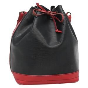 LOUIS VUITTON Epi Noe Shoulder Bag Bicolor Black Red M44017